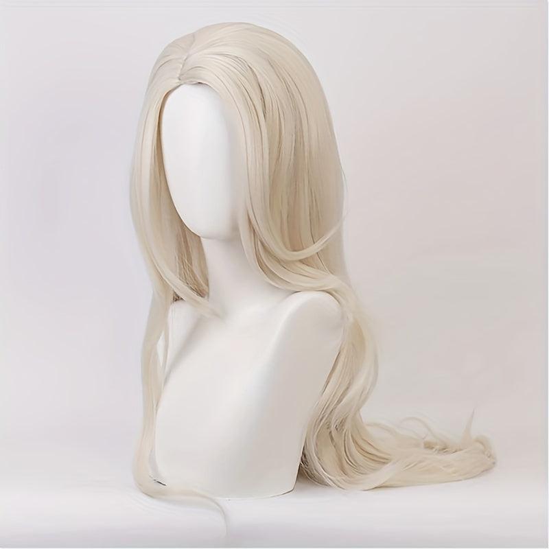 Long Wavy Beige Princess Wig Halloween Costume Party Synthetic Wigs