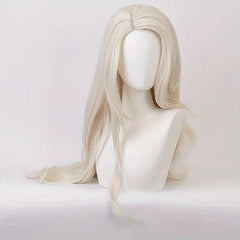 Long Wavy Beige Princess Wig Halloween Costume Party Synthetic Wigs