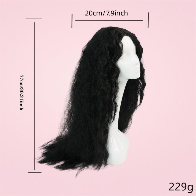 Long Body Wavy Synthetic Afro Hair Wigs Middle Part