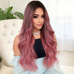 Long Body Wave Synthetic Wig Fashionable For Daily Use Party