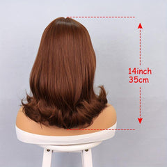 Short Bob Brown Wig with Bangs for Women