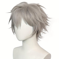Gray Straight Anime Cosplay Wig For Halloween School Party
