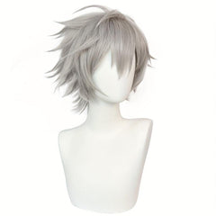 Gray Straight Anime Cosplay Wig For Halloween School Party