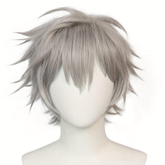 Gray Straight Anime Cosplay Wig For Halloween School Party