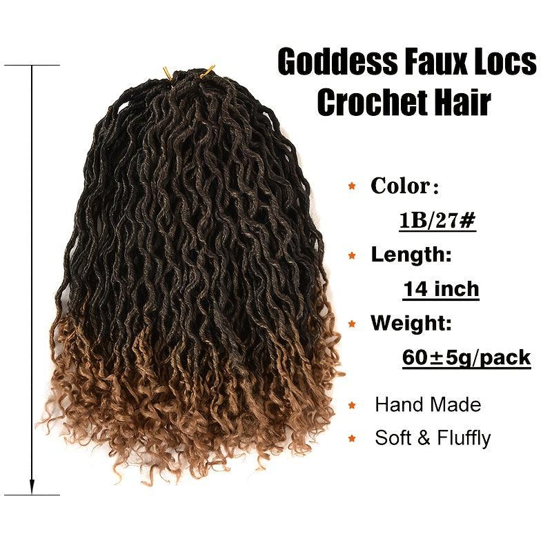 Goddess Locs Crochet Hair Wave Curly Faux Locs Braids