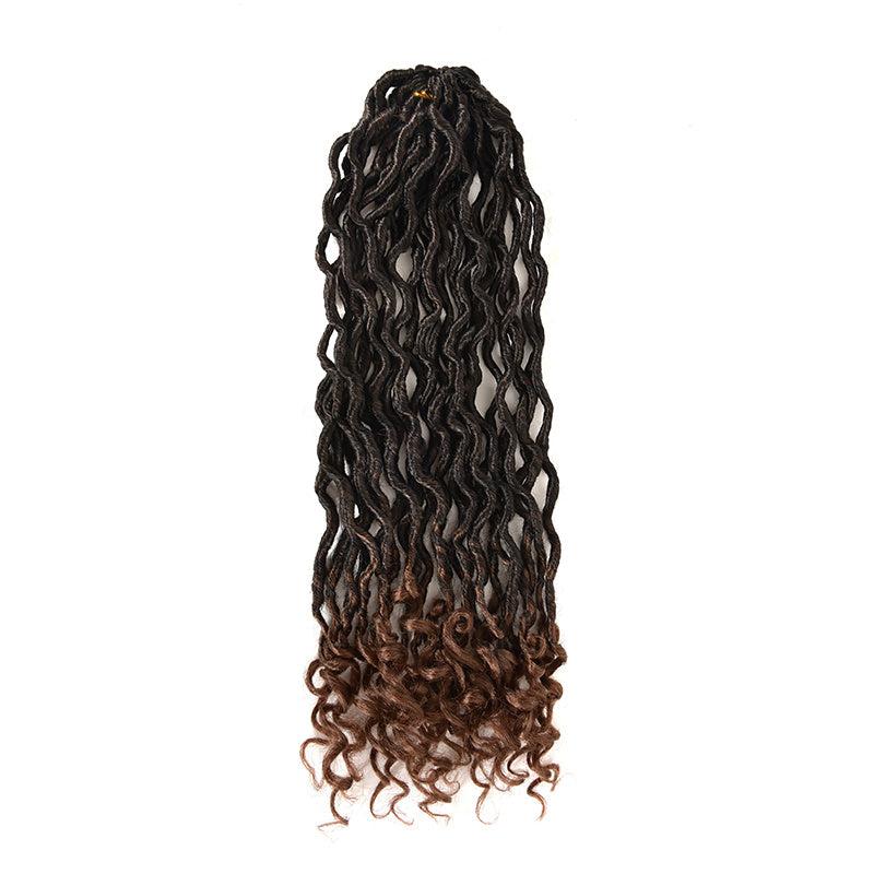 Goddess Locs Crochet Hair Wave Curly Faux Locs Braids