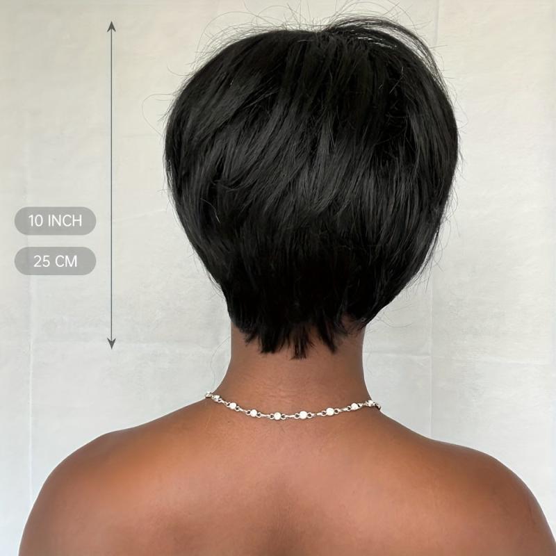 25cm Short Straight Wig Synthetic Women's Wig Daily Party Cosplay