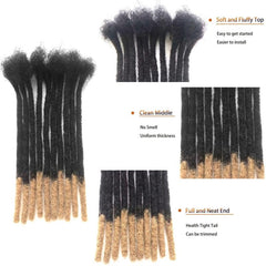 Human Hair Dreadlock Braids with Fluffy Ends 10 Strands Pack