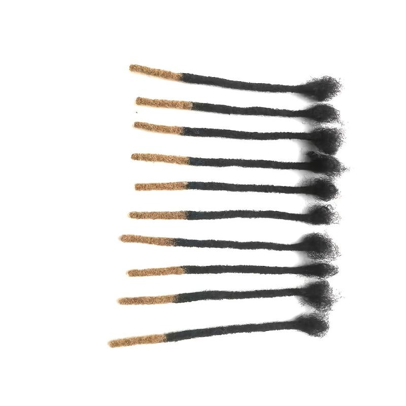 Human Hair Dreadlock Braids with Fluffy Ends 10 Strands Pack