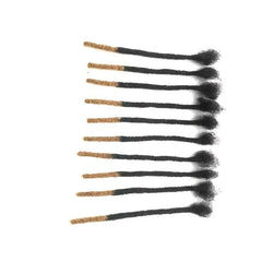 Human Hair Dreadlock Braids with Fluffy Ends 10 Strands Pack