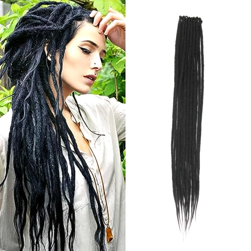 Darkest Brown Dreadlocks Extensions 22 Inch Synthetic Crochet Braided Hair