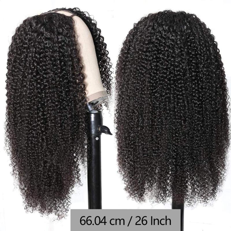 Brazilian Glueless Curly U Part Wigs 180 Density