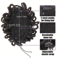 Synthetic Dreadlock Hair Bun Ponytail Extension Afro Puff Chignon