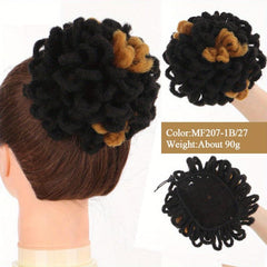 Synthetic Dreadlock Hair Bun Ponytail Extension Afro Puff Chignon