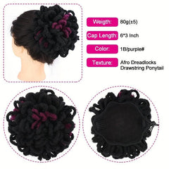 Synthetic Dreadlock Hair Bun Ponytail Extension Afro Puff Chignon