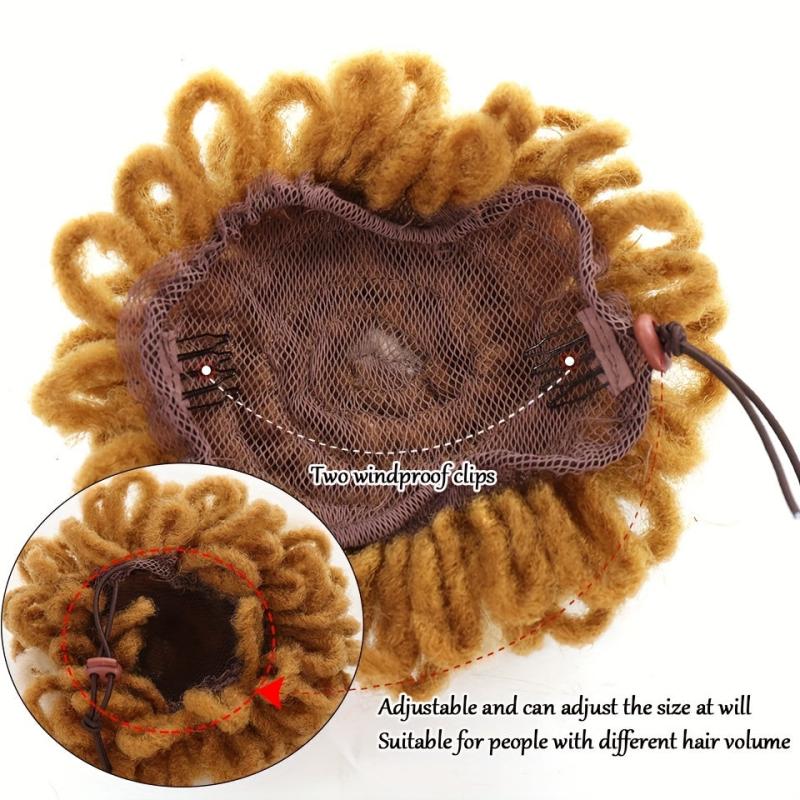 Synthetic Dreadlock Hair Bun Ponytail Extension Afro Puff Chignon