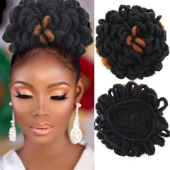 Synthetic Dreadlock Hair Bun Ponytail Extension Afro Puff Chignon