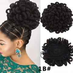 Synthetic Dreadlock Hair Bun Ponytail Extension Afro Puff Chignon