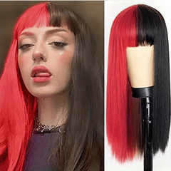 Gemini Hair Long Straight Wig Synthetic Wig With Bangs Cosplay Wig