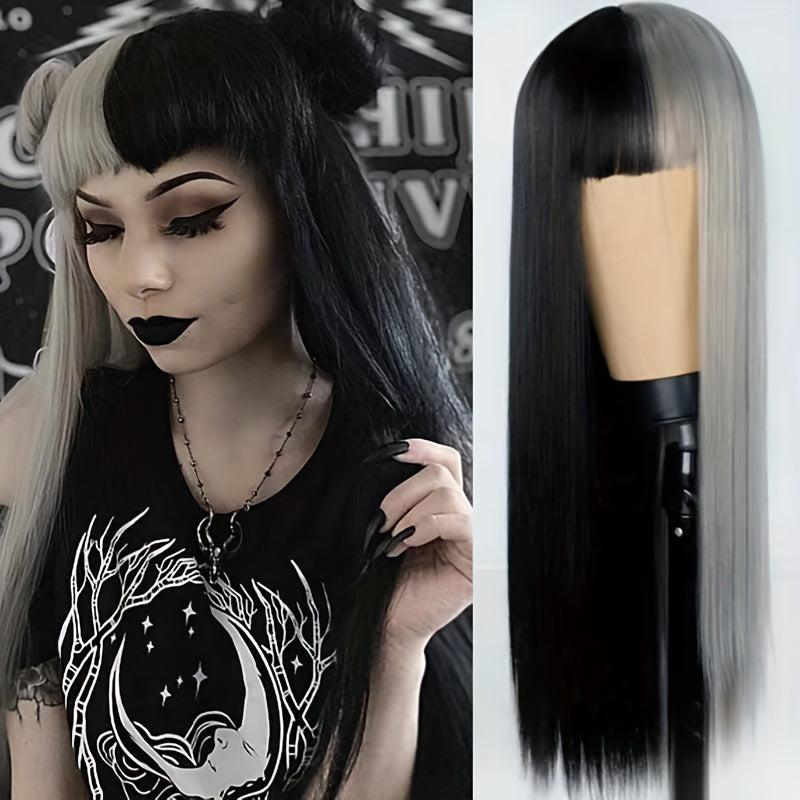 Gemini Hair Long Straight Wig Synthetic Wig With Bangs Cosplay Wig