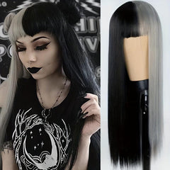 Gemini Hair Long Straight Wig Synthetic Wig With Bangs Cosplay Wig