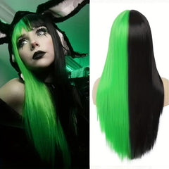 Gemini Hair Long Straight Wig Synthetic Wig With Bangs Cosplay Wig