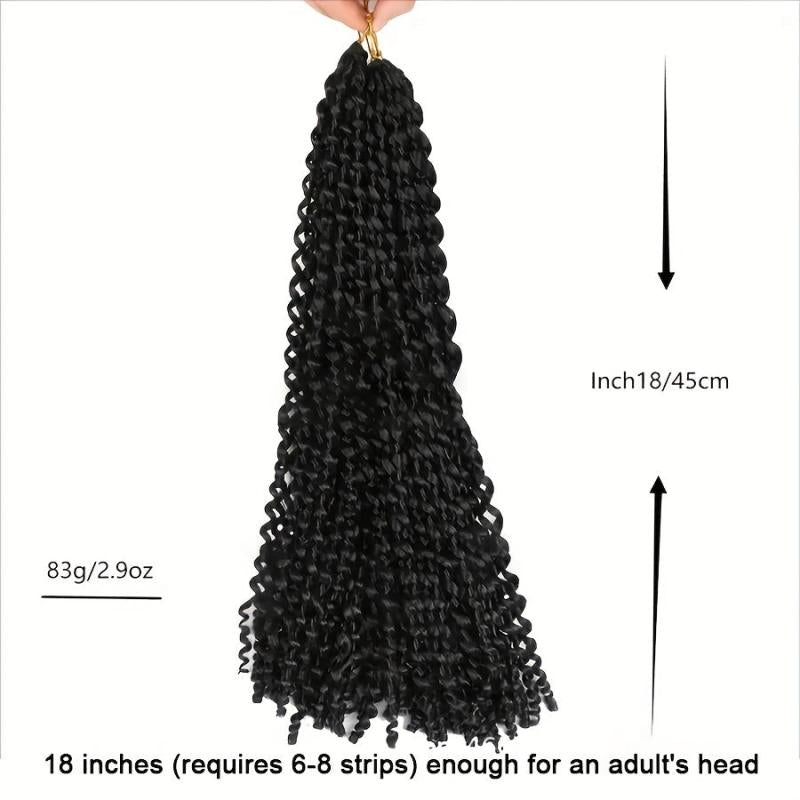 18in Water Wave Crochet Hair Extensions for Women Bohemian Synthetic Hair
