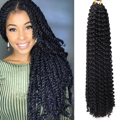 18in Water Wave Crochet Hair Extensions for Women Bohemian Synthetic Hair
