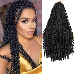 18in Water Wave Crochet Hair Extensions for Women Bohemian Synthetic Hair