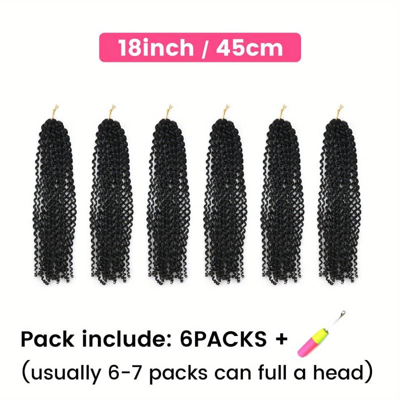 18in Water Wave Crochet Hair Extensions for Women Bohemian Synthetic Hair