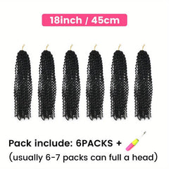 18in Water Wave Crochet Hair Extensions for Women Bohemian Synthetic Hair
