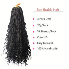 35 56 Cm Crochet Box Braid Hair Extensions Goddess 3 Pack Box Braid Bohemian
