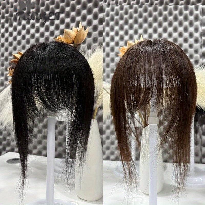 Invisible Human Hair Topper Clip In Bangs 3D Brazilian Hair Extensions
