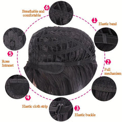 55-88cm Purple Wig w/ Bangs for Halloween Party Cosplay