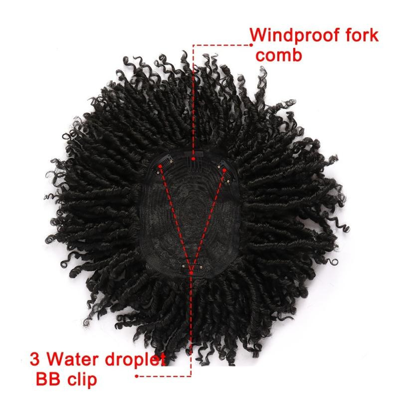 Short Curly Synthetic Hair Topper Dreadlock Extensions