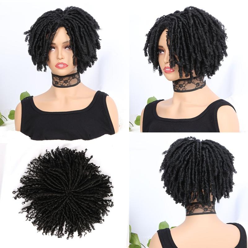 Short Curly Synthetic Hair Topper Dreadlock Extensions