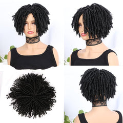 Short Curly Synthetic Hair Topper Dreadlock Extensions