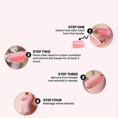 Pink Ice Roller for Face Massage Reduce Puffiness Tighten Skin