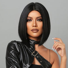 Short Bob Straight Wigs Middle Part Bob Wigs