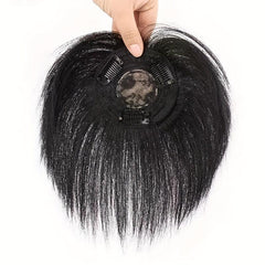 Human Hair Clip In Hair Extensions Natural Looking Topper With Hair Bangs