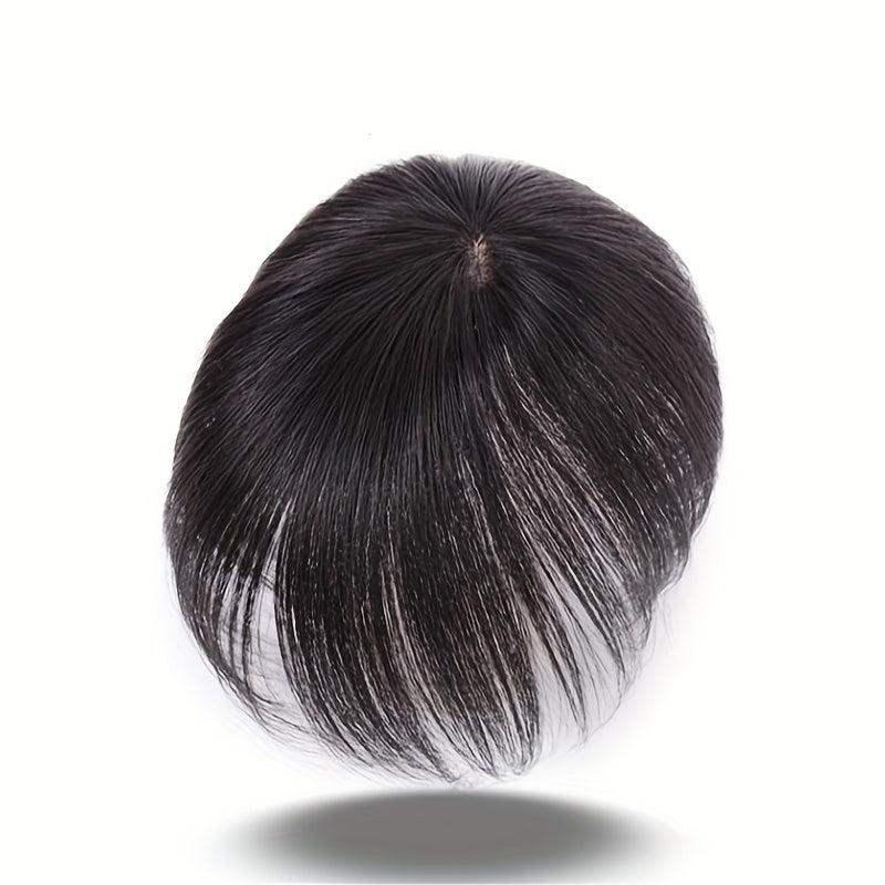 Human Hair Clip In Hair Extensions Natural Looking Topper With Hair Bangs