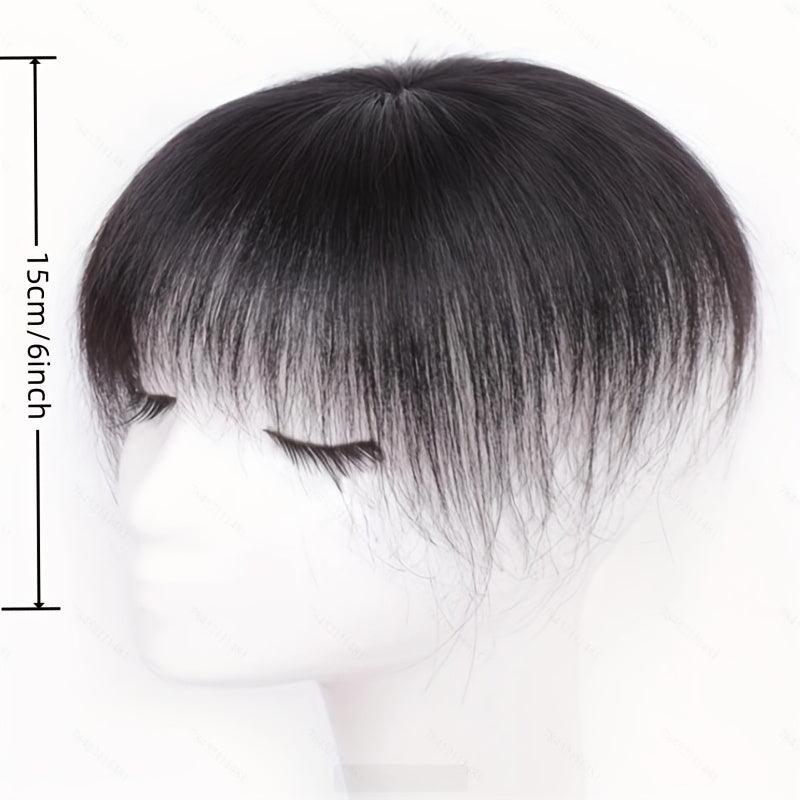 Human Hair Clip In Hair Extensions Natural Looking Topper With Hair Bangs