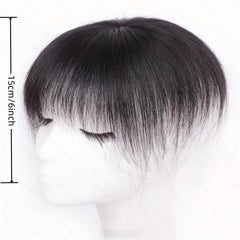 Human Hair Clip In Hair Extensions Natural Looking Topper With Hair Bangs