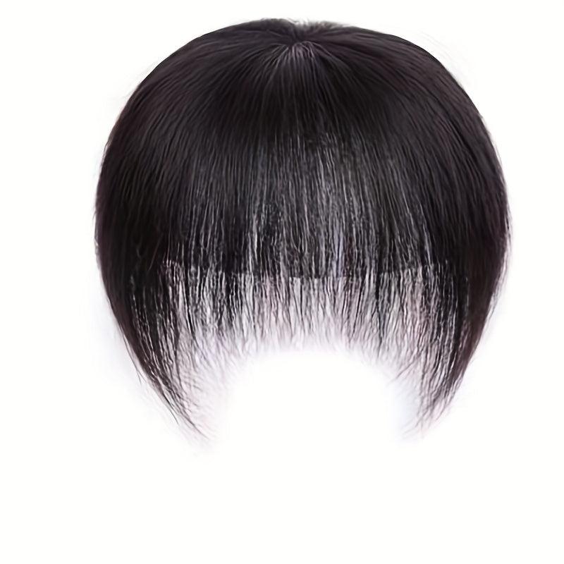 Human Hair Clip In Hair Extensions Natural Looking Topper With Hair Bangs