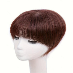 Human Hair Clip In Hair Extensions Natural Looking Topper With Hair Bangs