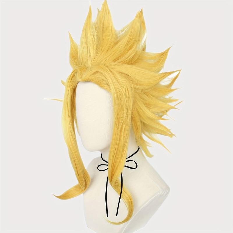 Yellow Straight Synthetic Hair Wigs For Men Anime Wigs
