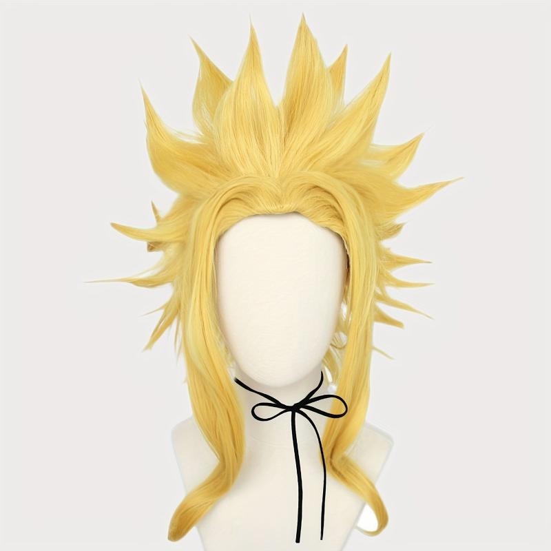 Yellow Straight Synthetic Hair Wigs For Men Anime Wigs