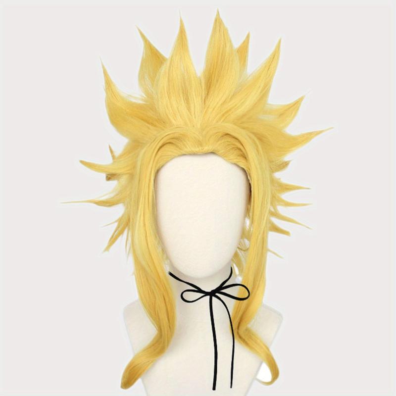 Yellow Straight Synthetic Hair Wigs For Men Anime Wigs