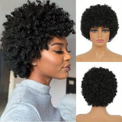 24 Cm Afro Curly Kinky Synthetic Lace Wigs for Women