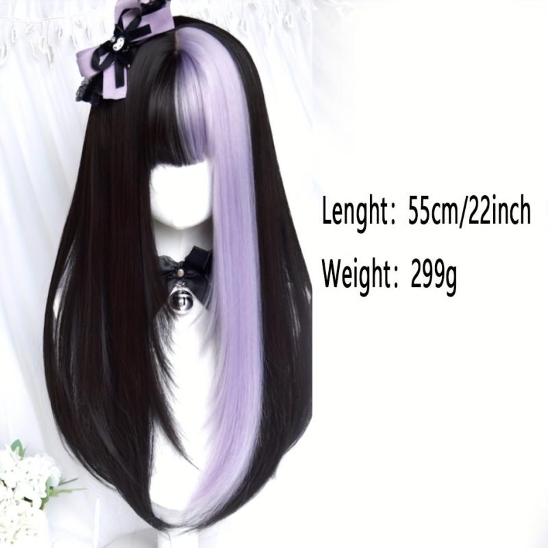 Long Mixed Red Synthetic Wig Cosplay Lolita Harajuku Wig